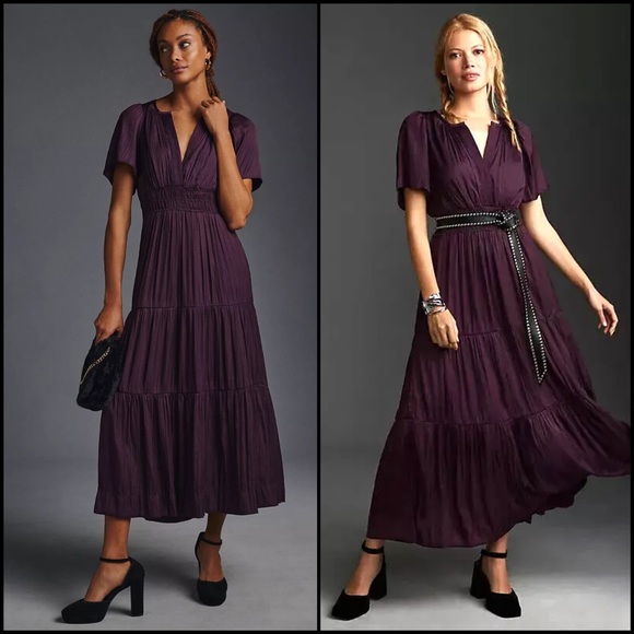Anthropologie Dresses & Skirts - Anthropologie The Somerset Maxi Dress Dark Purple NWT Size XXS ANTHRO STUNNING
